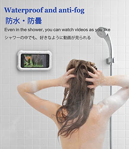 Mistriddle Waterproof Shower Phone Holder with 360° Rotation, Angle Adjustable, Wall Mounted Phone Holder for Bathroom Mirror Bathtub Kitchen, Up to 6.8 Inch (Upgraded) - Image 2