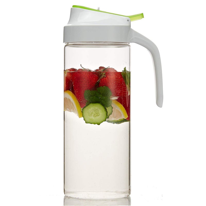 Karafu Water Pitcher with Lid  Airtight Locking Spout 50 Oz Heat Resistance Glass Carafe for Water Coffee Tea  Other Beverages