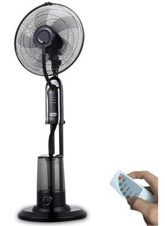 MOCOM Oscillating Pedestal Misting Fan with Remote Control – 3-Speed High-Power Cooling Fan for Indoor & Outdoor Use, 5L Water Tank, 7.5H Timer, Energy-Efficient Copper Motor, Mist & Humidifier Function, Durable Metal Design – Covers 20㎡, Low Noise  - Image 1