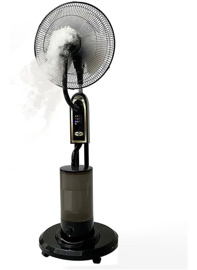 MOCOM Oscillating Pedestal Misting Fan with Remote Control – 3-Speed High-Power Cooling Fan for Indoor & Outdoor Use, 5L Water Tank, 7.5H Timer, Energy-Efficient Copper Motor, Mist & Humidifier Function, Durable Metal Design – Covers 20㎡, Low Noise  - Image 3