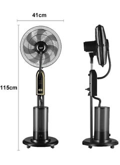 MOCOM Oscillating Pedestal Misting Fan with Remote Control – 3-Speed High-Power Cooling Fan for Indoor & Outdoor Use, 5L Water Tank, 7.5H Timer, Energy-Efficient Copper Motor, Mist & Humidifier Function, Durable Metal Design – Covers 20㎡, Low Noise  - Image 2
