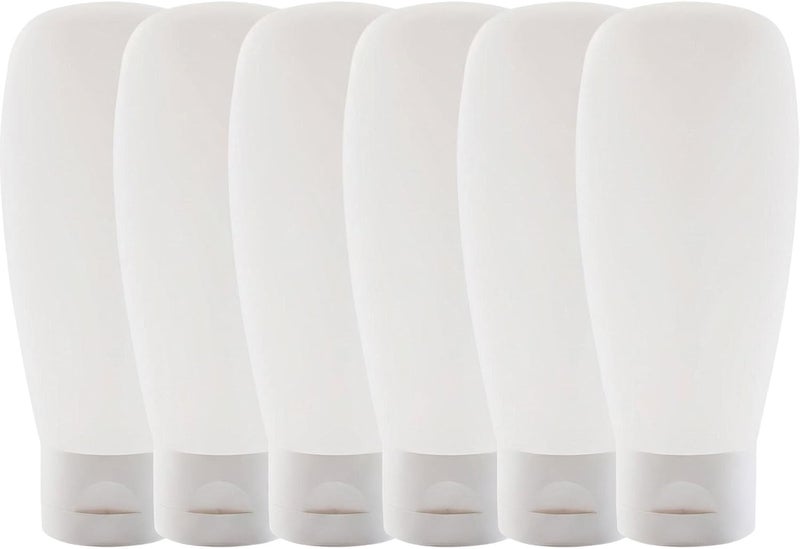 VASANA 6PCS 100ml/3.4oz Emply Refill Clear Plastic Cosmetic Squeeze Soft Tube Vial with Flip Cap Cover Makeup Travel Sample Packing Storage Holder for Toothpaste Shampoo Facial Cleanser Body Lotion - Image 1