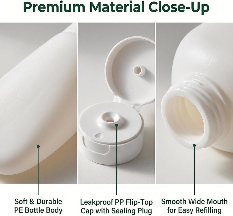 VASANA 6PCS 100ml/3.4oz Emply Refill Clear Plastic Cosmetic Squeeze Soft Tube Vial with Flip Cap Cover Makeup Travel Sample Packing Storage Holder for Toothpaste Shampoo Facial Cleanser Body Lotion - Image 4