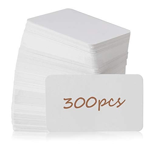 Primbeeks 300pcs Premium White Blank Business Cards, 3.5x 2.2 inch Small Blank White Cardstock Note business kraft paper cards - Image 1