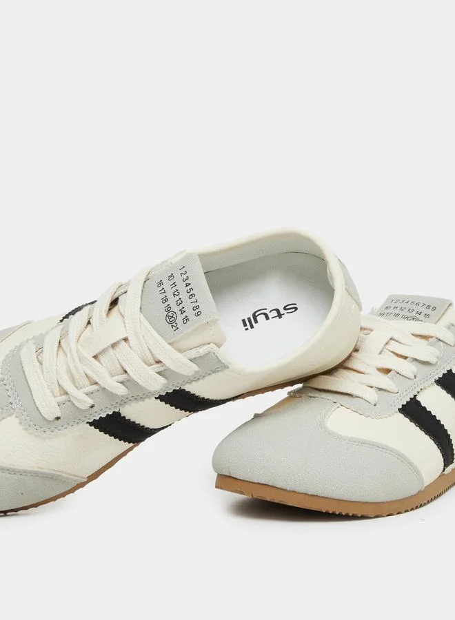 Styli Styli Striped Lace Up Panelled Sneakers