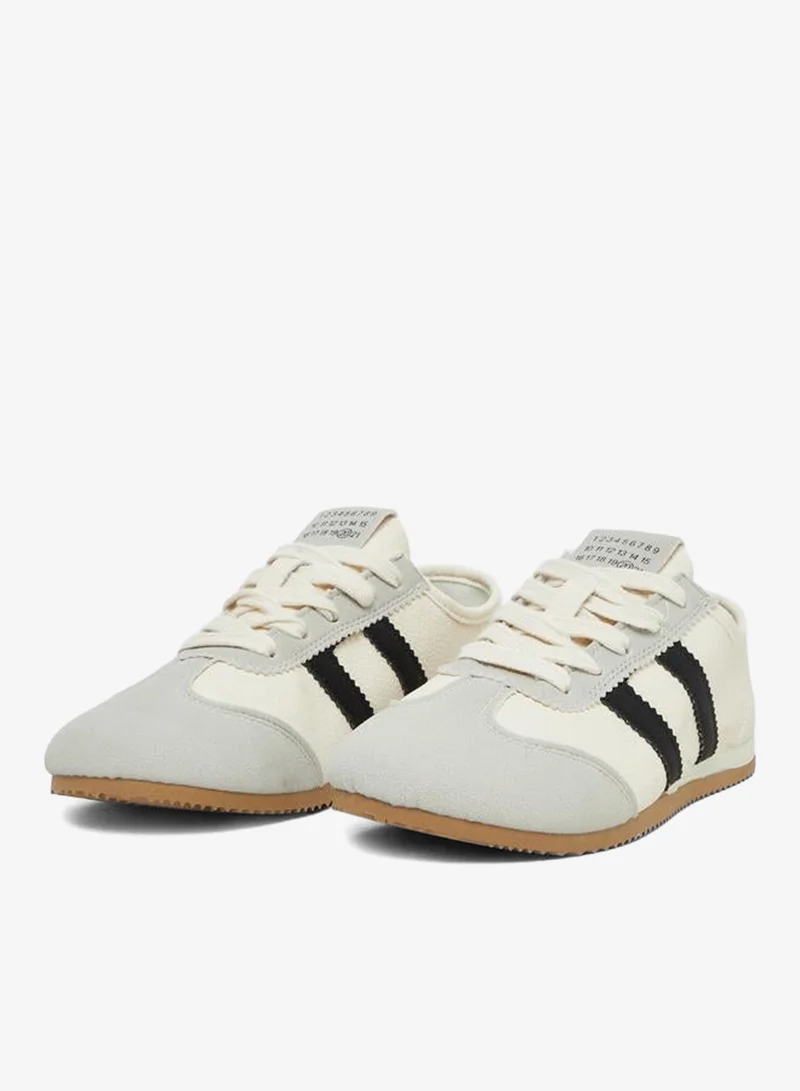 Styli Active Striped Lace Up Panelled Sneakers