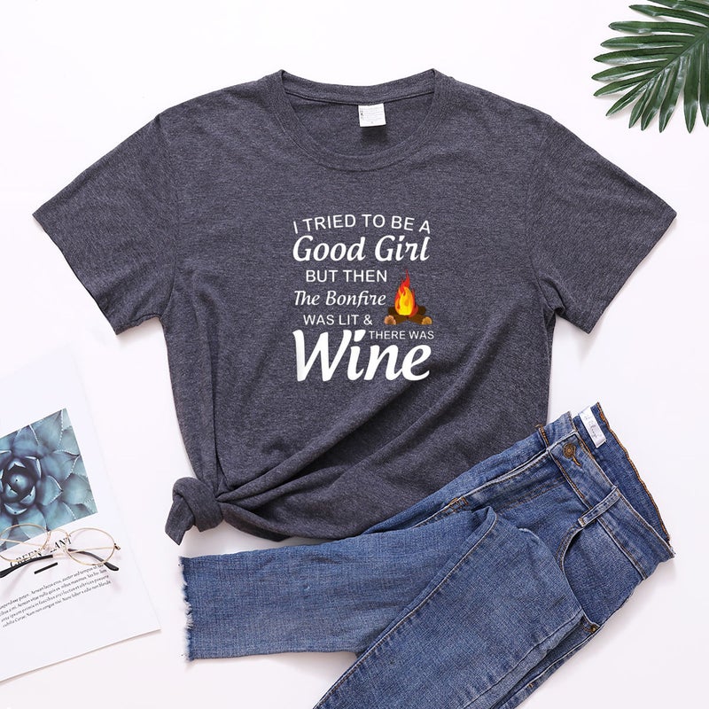 2023 Women'S I Tried To Be A Good Girl Letter Printed Short-Sleeved T-Shirt Women - Image 1