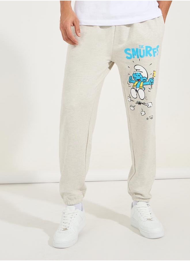 Styli Smurfs Graphic Print Oversized Terry Joggers  - Image 1
