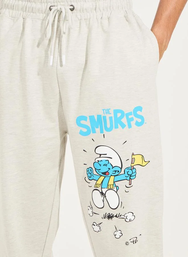 Styli Smurfs Graphic Print Oversized Terry Joggers