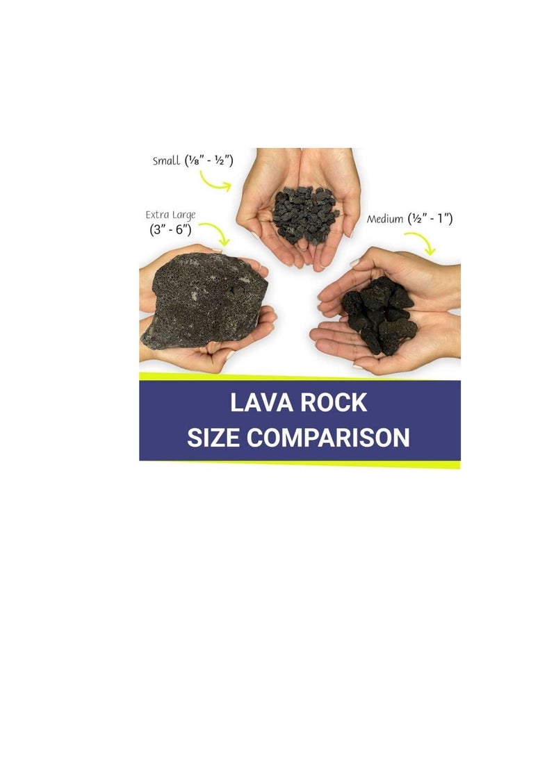 Medium Lava Rocks 10 Pounds by American Fire Glass- Volcanic Fire Pit Lava Rocks for Indoor Log Fireplace, BBQ, Grill, Gas, Aquariums- All-Natural Decorative Landscaping Black- Made in USA- 1/2" x 1" - Image 3