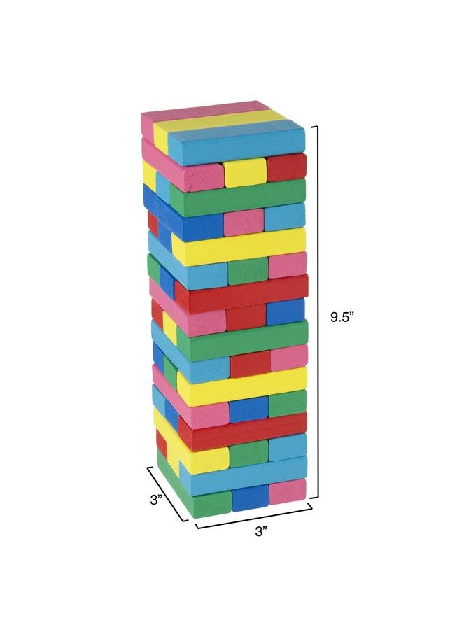 Hey! Play! Classic Wooden Blocks Stacking Game With Colored Wood And Carrying Bag For Indoor And Outdoor Play For Adults, Kids, Boys And Girls By Hey! Play! - Image 3