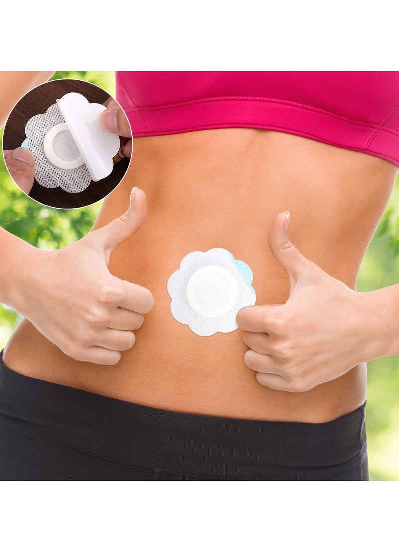 White 50pcs Self Adhesive Castor Oil Pack Wrap for Belly Button High Water Absorption Waterproof Oil Proof Disposable Oil Not Included - Image 3