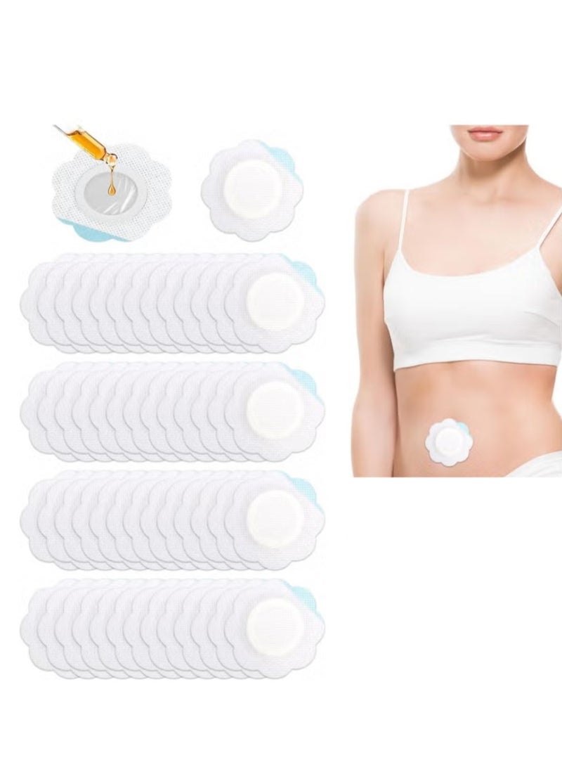 White 50pcs Self Adhesive Castor Oil Pack Wrap for Belly Button High Water Absorption Waterproof Oil Proof Disposable Oil Not Included - Image 1
