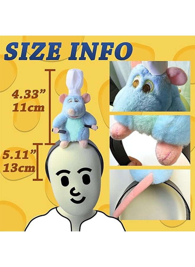 Rat Headband Clip Grabs Hair Rat Plush Toy Mouse Ears Stuffed Animal Costume Props Funny for Adults - Image 2