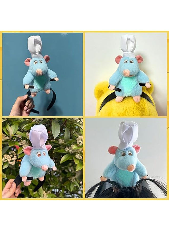 Rat Headband Clip Grabs Hair Rat Plush Toy Mouse Ears Stuffed Animal Costume Props Funny for Adults - Image 5