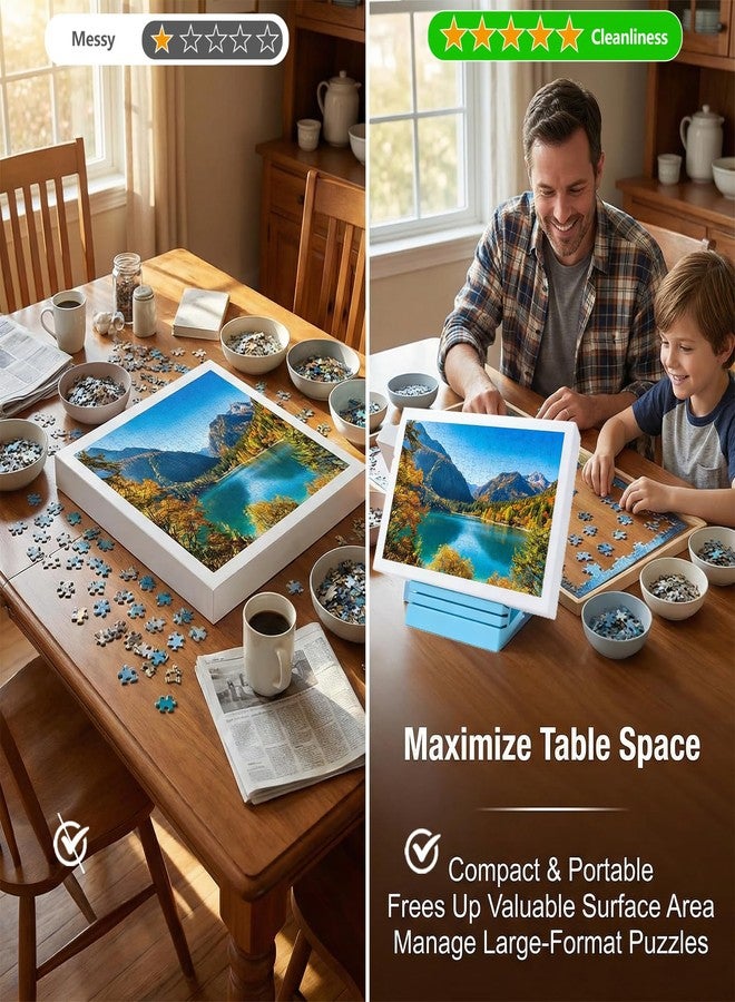 DMERHAC 2PCS Jigsaw Puzzle Box Stand-Hands-Free Puzzle Lid Holder&Viewer-Universal Puzzle Cover Prop Display Rack to Save Table Space&Reduce Glare-Adjustable 3 Angle Holder,Essential Puzzle Accessories Gift - Image 5