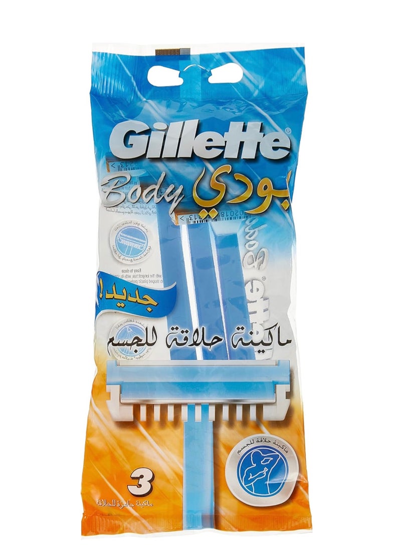 Gillette 3 Piece Disposable Body Razor Set  - Image 1