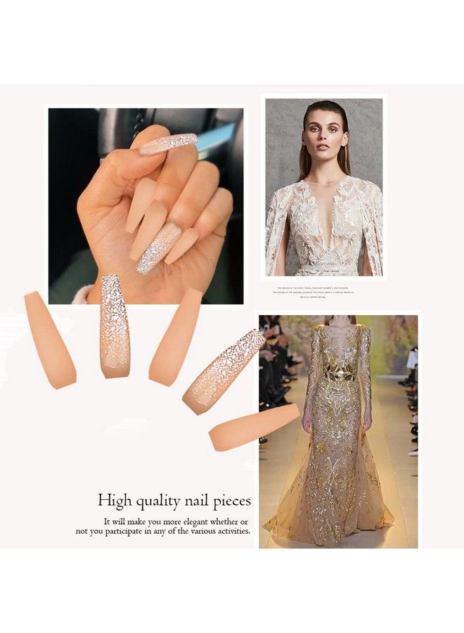 maycreate 24 Pcs Presson Nails Matte Acrylic Full Cover Artificial Press On False Nails With Double Sided Adhesive Tabs French Nails Artificial Nails Art Set - Image 3