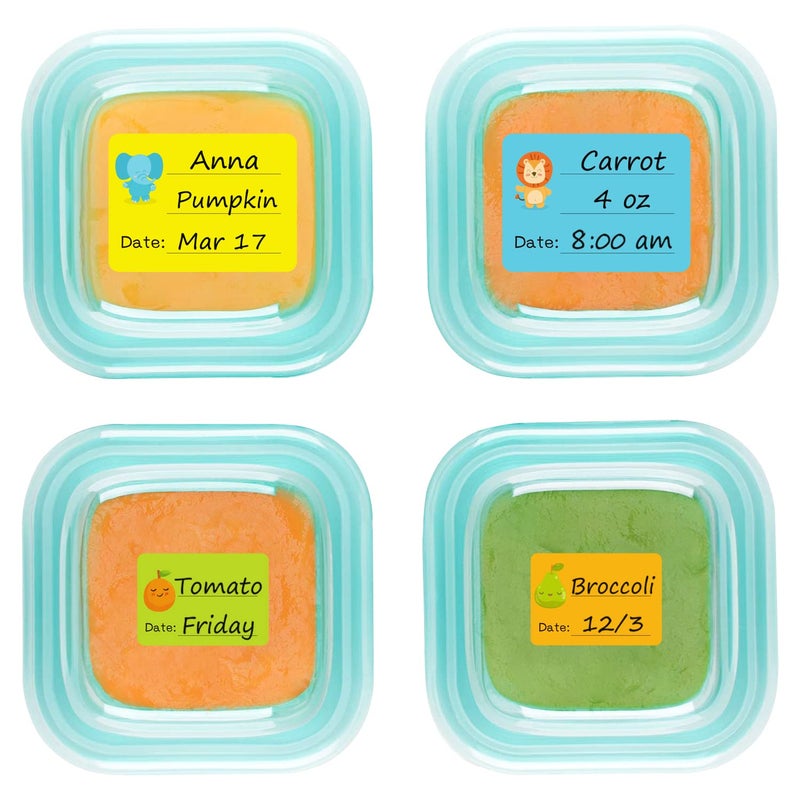 Baby Food Labels Removable WriteOn Daycare Date Labels for OXO Tot Baby Food Storage Containers Trays Jars Freezer Dishwasher Friendly for Infants Babies