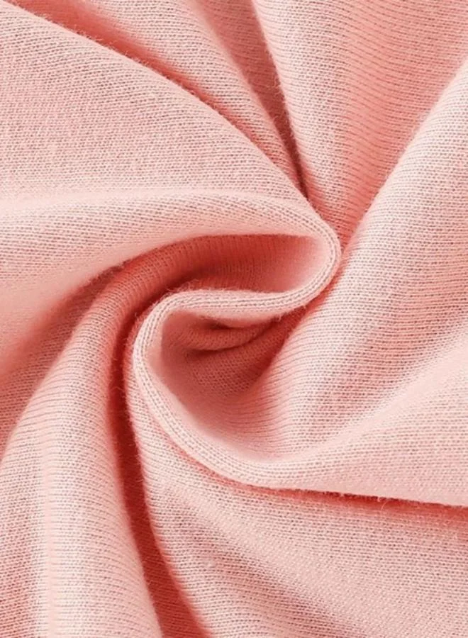 YUNIQEE Peach Printed Long Sleeve Crew Neck T-Shirt