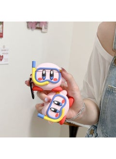 Cute Diving Star Card Airpods For Apple 4 Bluetooth Earphone Case 2/3 Generation Cartoon Protective Case For Pro-Color:Diving Kirby + Hook-Applicable Models:Airpods 1/2 Generation Universal