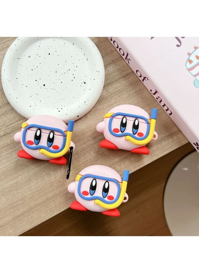 Generic - Cute Diving Star Card Airpods For Apple 4 Bluetooth Earphone Case 2/3 Generation Cartoon Protective Case For Pro-Color:Diving Kirby + Hook-Applicable Models:Airpods 1/2 Generation Universal - Image 1