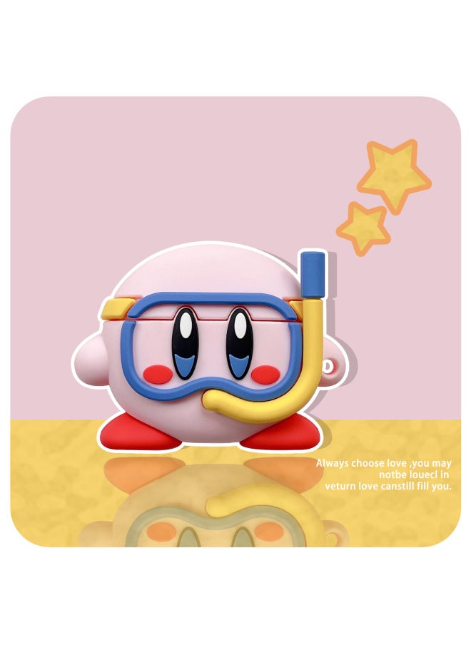 Generic - Cute Diving Star Card Airpods For Apple 4 Bluetooth Earphone Case 2/3 Generation Cartoon Protective Case For Pro-Color:Diving Kirby + Hook-Applicable Models:Airpods 1/2 Generation Universal - Image 1