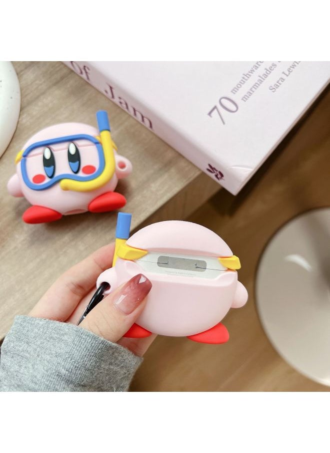 Generic - Cute Diving Star Card Airpods For Apple 4 Bluetooth Earphone Case 2/3 Generation Cartoon Protective Case For Pro-Color:Diving Kirby + Hook-Applicable Models:Airpods 1/2 Generation Universal - Image 1