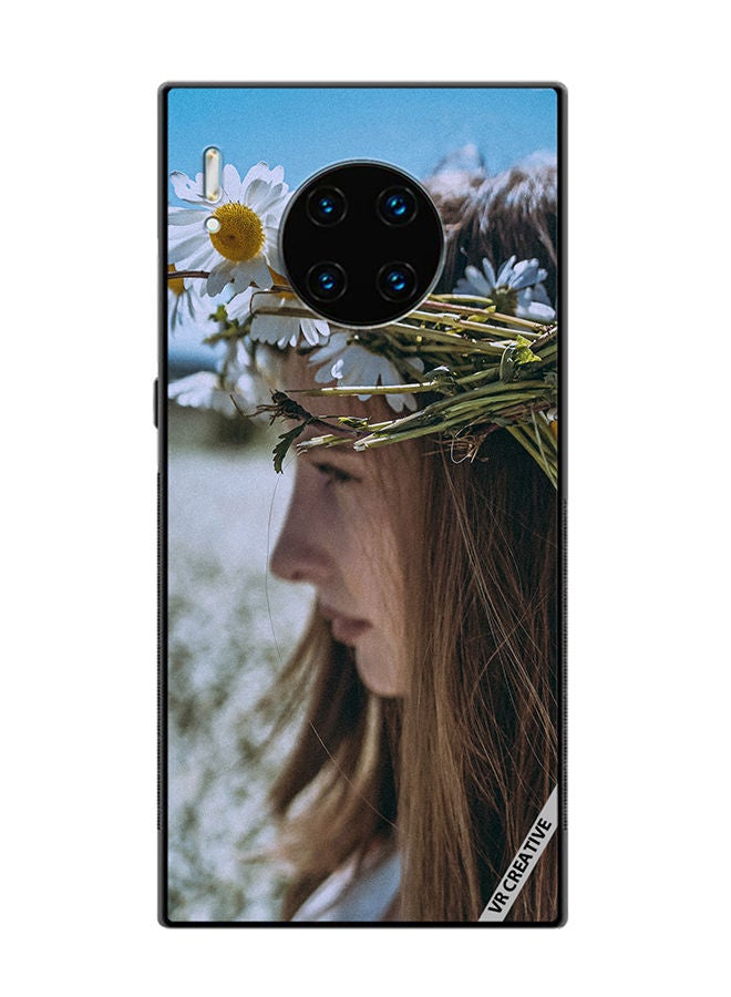 VR CREATIVE Protective Case Cover For Huawei Mate 30 Pro Girl With Flower Crown Design Multicolour - Image 1