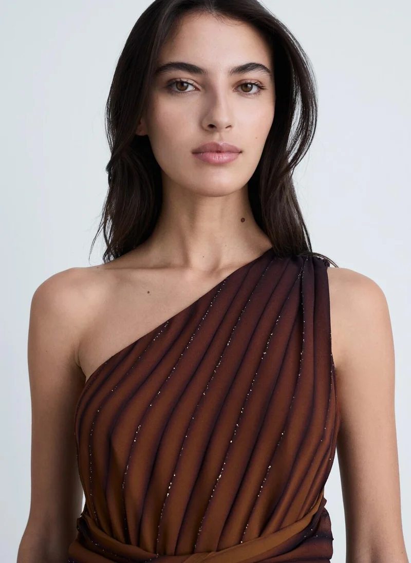 MANGO Pleated Ombre Dress