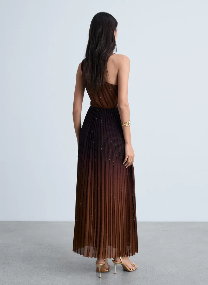 MANGO Pleated Ombre Dress