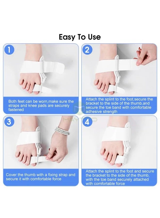 اتش واي زوج واحد من مصحح بروز إصبع القدم لكل من النساء والرجال لتخفيف أصبع القدم الكبير، دعامة قابلة للتعديل، وسادات لتقويم العظام، فاصل ومقوِّم للبروز، يدعم البروز نهارًا وليلاً - Image 4