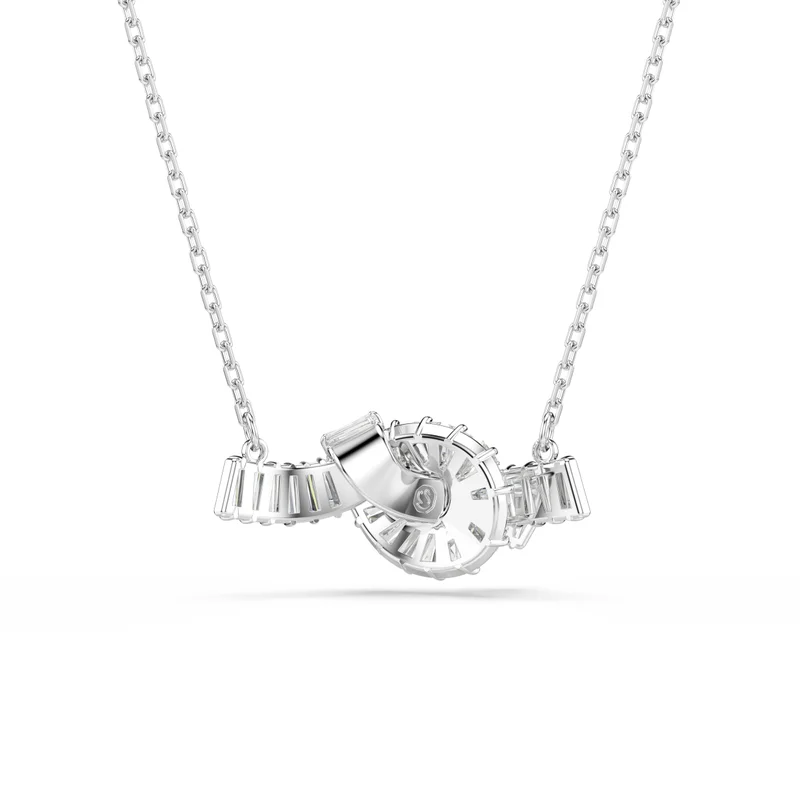 SWAROVSKI  Matrix pendant Baguette cut, Knot, White, Rhodium plated for Women | Best Price UAE