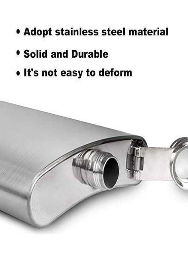 KANAbee Silver Stainless Steel 8 oz / 230 ml Hip Flask Gift Set - Image 5
