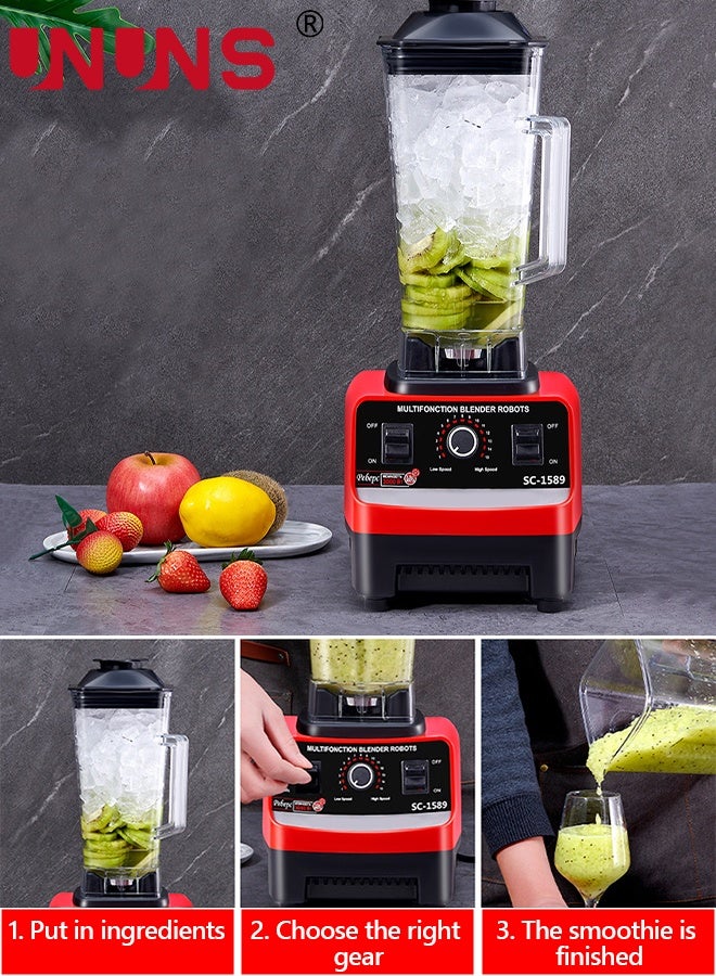 UNUNS Smoothie Blender Maker, Powerful Blenders for Kitchen, 15 Speeds, 2.5L BPA-Free Jar Smoothie Maker, Kitchen Blender Ice Crush Blender for Shakes/Smoothies/Ice/Soup/Nut  - Image 4