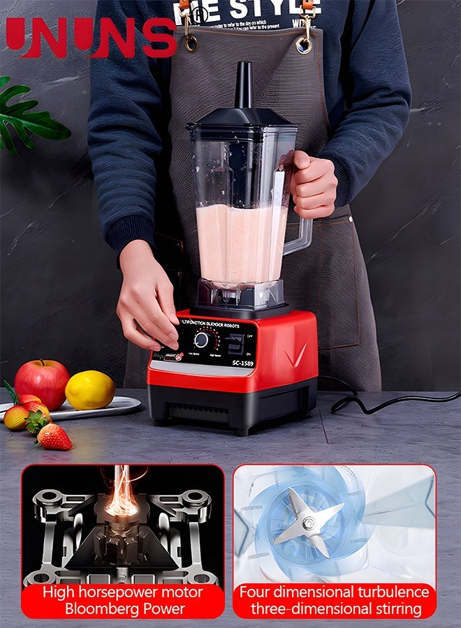 UNUNS Smoothie Blender Maker, Powerful Blenders for Kitchen, 15 Speeds, 2.5L BPA-Free Jar Smoothie Maker, Kitchen Blender Ice Crush Blender for Shakes/Smoothies/Ice/Soup/Nut  - Image 2