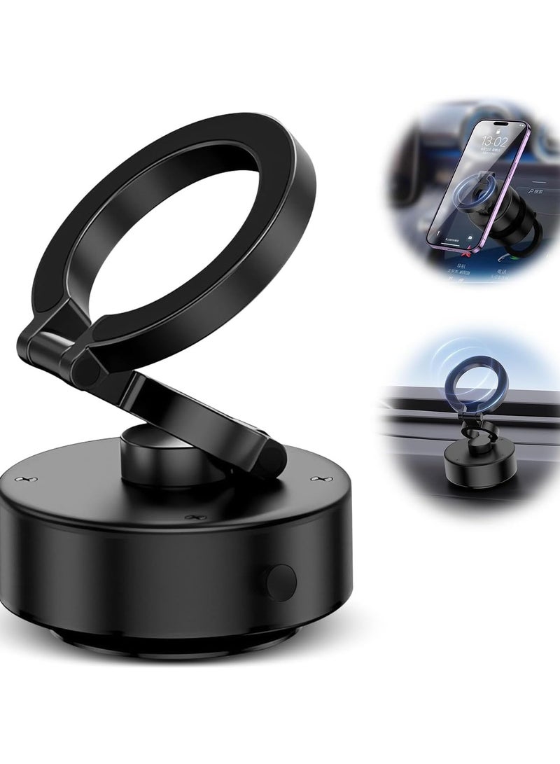 ADAK Magnetic Electric Vacuum Phone Mount, Shower & Car Phone Holder, Strong Suction Cell Phone Stand for Gym, Mirror, and Smooth Surfaces, Compatible with iPhone & Android (Black). (D1) - Image 1