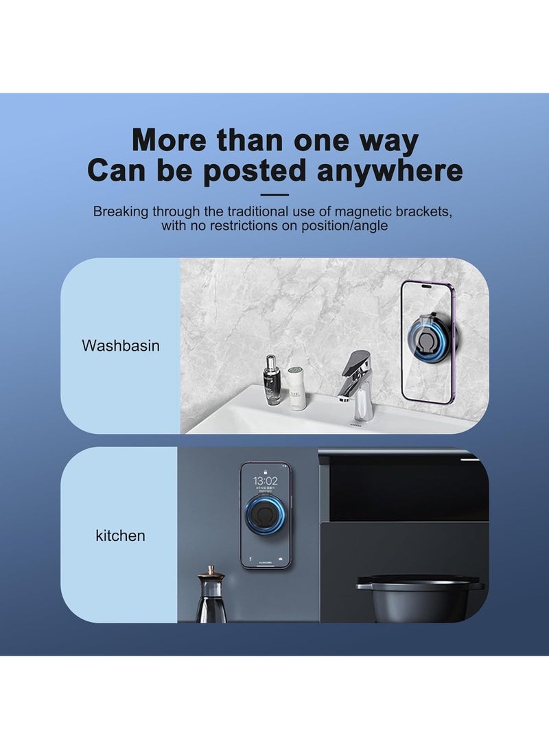 ADAK Magnetic Electric Vacuum Phone Mount, Shower & Car Phone Holder, Strong Suction Cell Phone Stand for Gym, Mirror, and Smooth Surfaces, Compatible with iPhone & Android (Black). (D1) - Image 2