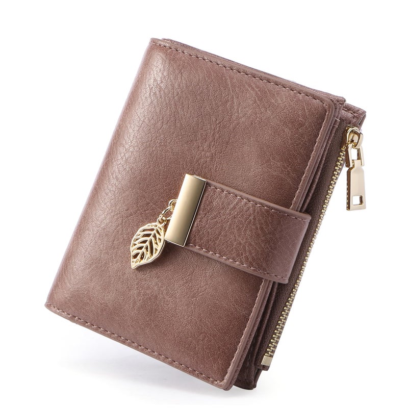 yiijay Small Wallet Women RFID Blocking Leather Bifold Wallet Credit Card Holder for Women Ladies Compact Wallet Mini Purse With Zipper Pocket - Image 1