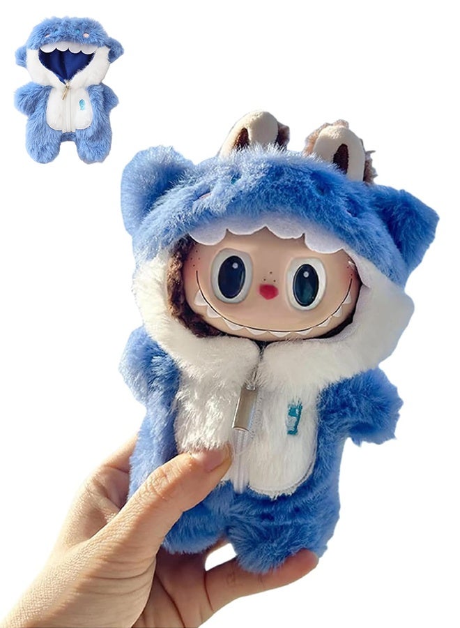 Clothes for Labubu Series 17cm Dolls Conjoined Shark Outfit, Collector's Marine-Themed Doll Clothes (Doll Not Included)  - Image 1