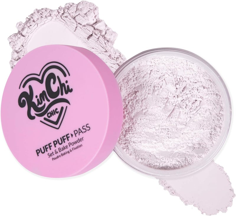 Kimchi Chic KimChiChic Beauty Puff Puff Pass Set and Bake Setting Powder for Makeup, Extra Fluffy Loose Face Powder Poof, Soft Natural Face Makeup for Uneven Skin Tone, 01 Ivander - Image 1