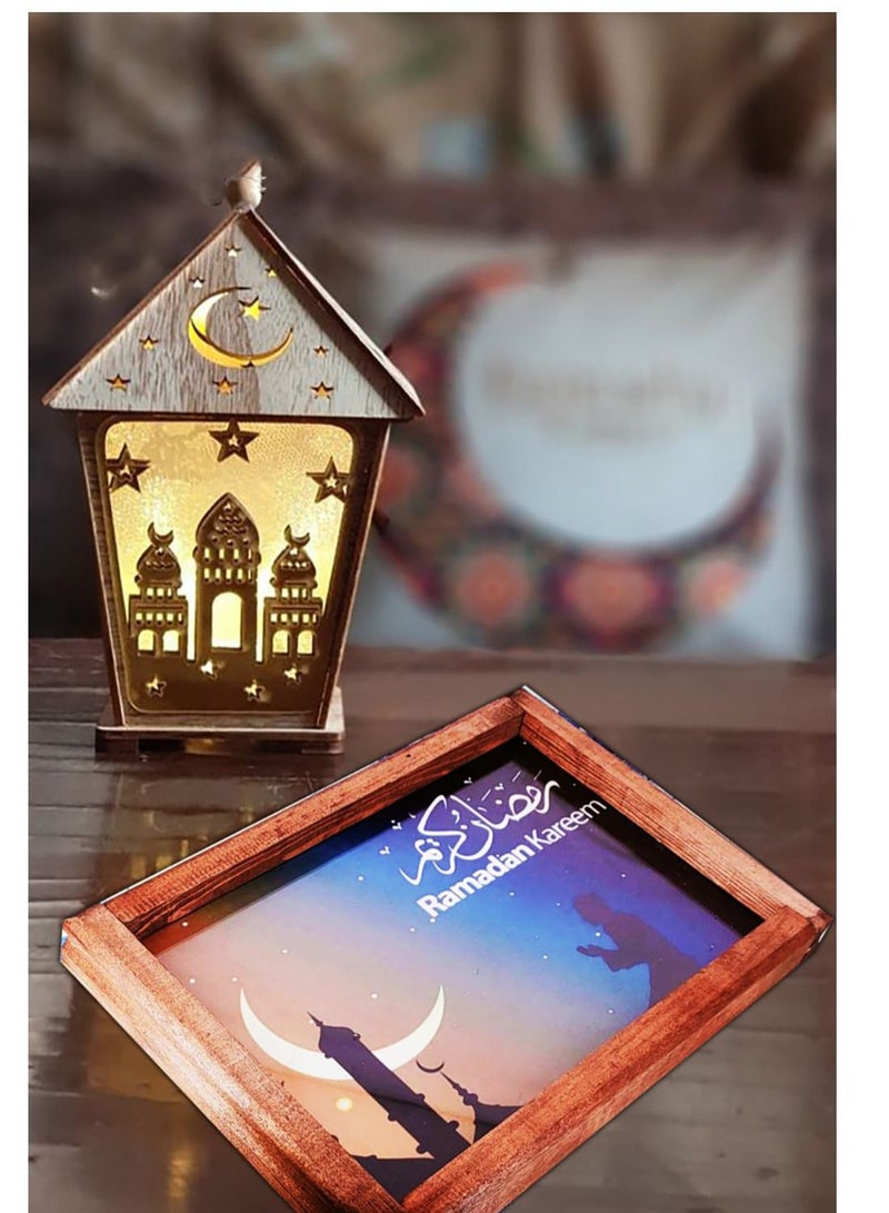 Luminous wooden tray, Ramadan shapes (Figure7) - Image 3