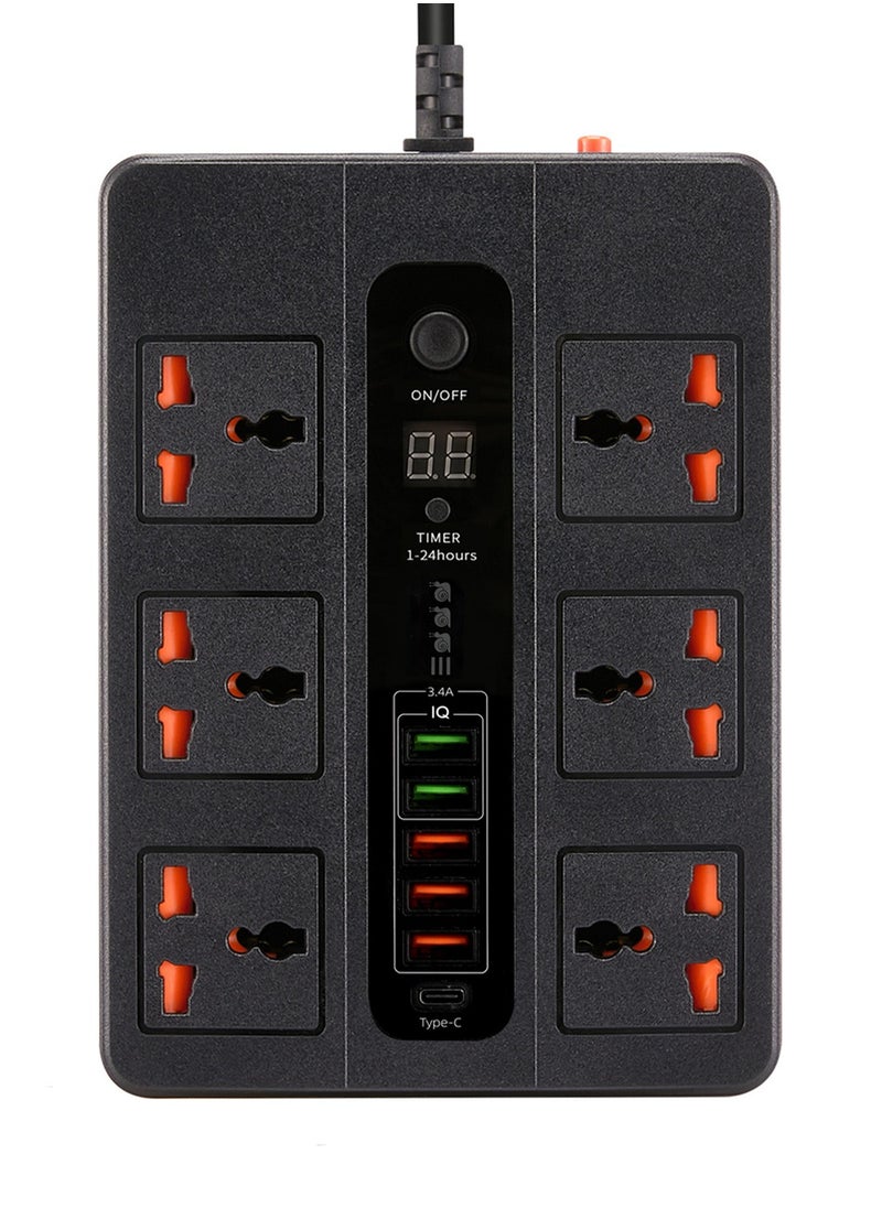 Exotic Multi-Port Super Extension 5 USB-A/ 1 USB-C Ultimate Home & Office Kit, 24W USB-A Quick Charge, 3000W AC Output, Power Button & Timer, 2M Power Cord with Over-Heat Protection 36W PD - Black - pzsku/Z967C0FDB3DAC792F4F99Z/45/_/1718890860/ccc7349f-f652-4d20-9a77-126f94180505