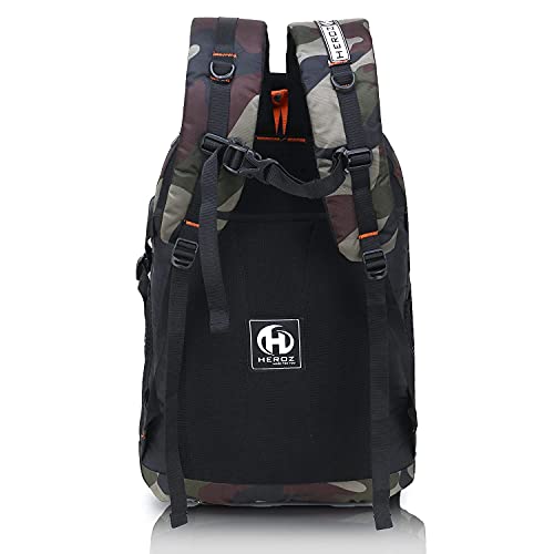 HEROZ Hammer Unisex Nylon 35 L Travel Laptop Backpack Water Resistant Slim Durable Fits Up to 17.3 Inch Laptop Notebook (Black & Jungle) - Image 3