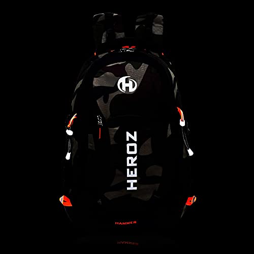 HEROZ Hammer Unisex Nylon 35 L Travel Laptop Backpack Water Resistant Slim Durable Fits Up to 17.3 Inch Laptop Notebook (Black & Jungle) - Image 2