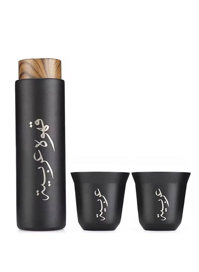 Saudi coffee cup set with double-layer insulation cup gift box with wooden lid, suitable for outdoor, travel and daily use gift cup - Image 5