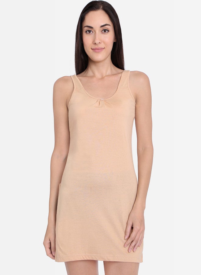 Red Rose Women Pack of 2 Solid Kurti-Slip Camisoles in White and Beige - Image 2