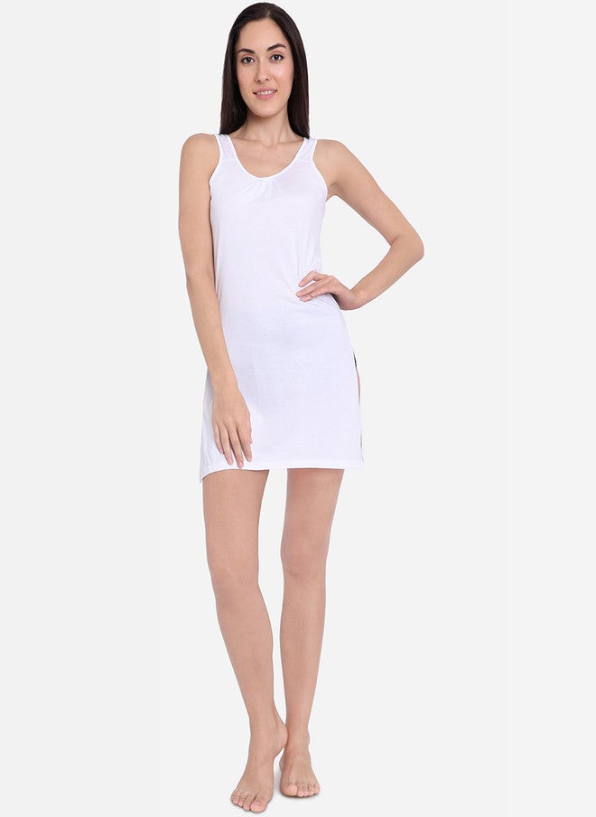 Red Rose Women Pack of 2 Solid Kurti-Slip Camisoles in White and Beige - Image 5