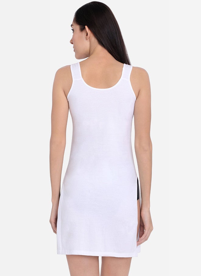 Red Rose Women Pack of 2 Solid Kurti-Slip Camisoles in White and Beige - Image 3