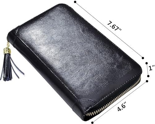 YUHAN PRETTY Womens Credit Card Holder Wallet RFID Leather Small ID Card Case(60 Card Slots - BlackNew) - Image 2